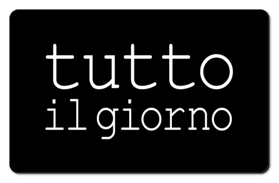 tutto il giorno white text logo on a black background